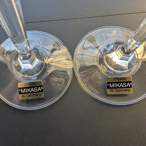 Vintage Mikasa Crystal Claridge Champagne Flutes - 2 Discontinued - Picture 7 of 10